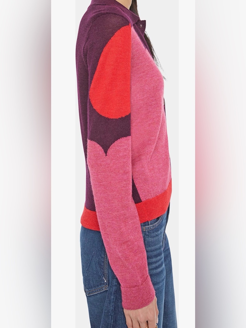 MOTHER The Racquet Abstract Print Alpaca Cardigan - Picture 3 of 9